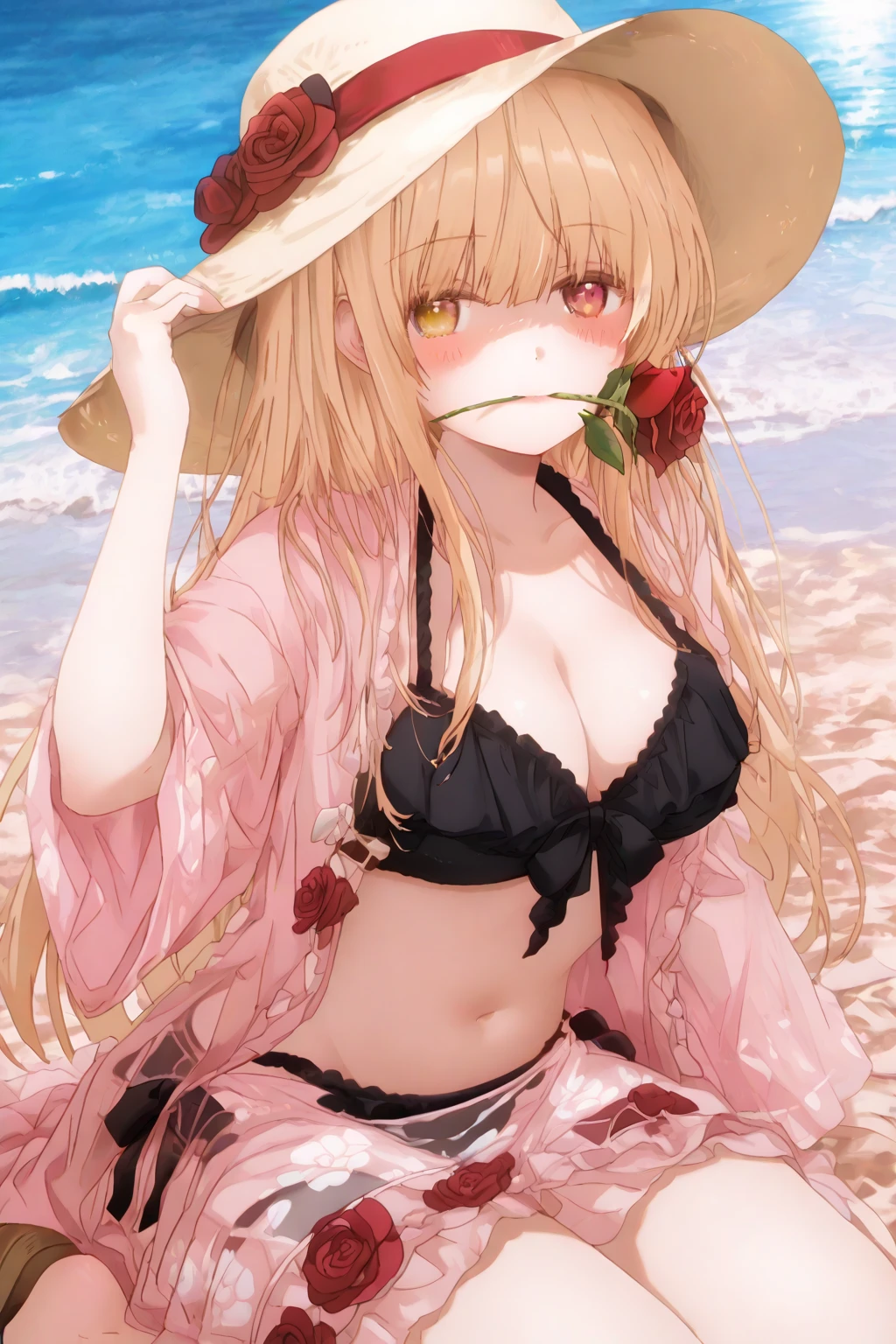 1girl in, Solo, Elegant Hair (Full body: 1.1), (Looking at the viewer: 1.1), Young Afika Boy, tight little bikini, Wild poppies swaying in the breeze, filmg , Dolce_Lolita, Best Quality, masutepiece, a blond, Blue eyes. Open your mouth,,Exquisite mouth,((Ejaculation in the mouth)),Delicate s,Mouth,Very detailed face,blush,glossy wet skin,Normal tongue,Do not stick your tongue out,Pink lips,Delicate lips, ((Face during, Mouth and cheeks))