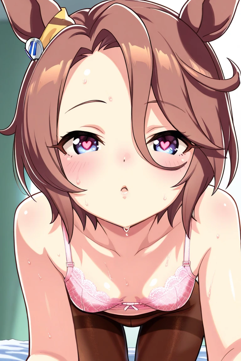 (8 year old Japanese girl naked,Upper Body,Lewd),(Japanese Shota Cowgirl),Heart Eyes,Sexy eyes excited ahegao'Eyes wearing silver-white mirrored lens sunglasses、I looked at the world reflected in the lenses of my sunglasses..(Side Pony,Colorful Hair),