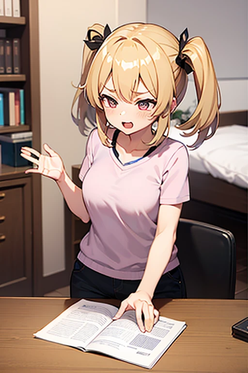 (1 Cute naughty monk girl:1.7), Pastel colors hair, (Excessively overwhelmingly gigantic huge breasts:1.7, Thighs:1.2, thick legs:1.2, curvy:1.2), yellow orange hair, (undercut:2.0, short two side up:1.4, medium hair:1.8), (naked:1.4), standard height, (blush:1.2, fang:1.2, ;d), at the adventurer's guild, A bulletin board with posted paper, fighting stance