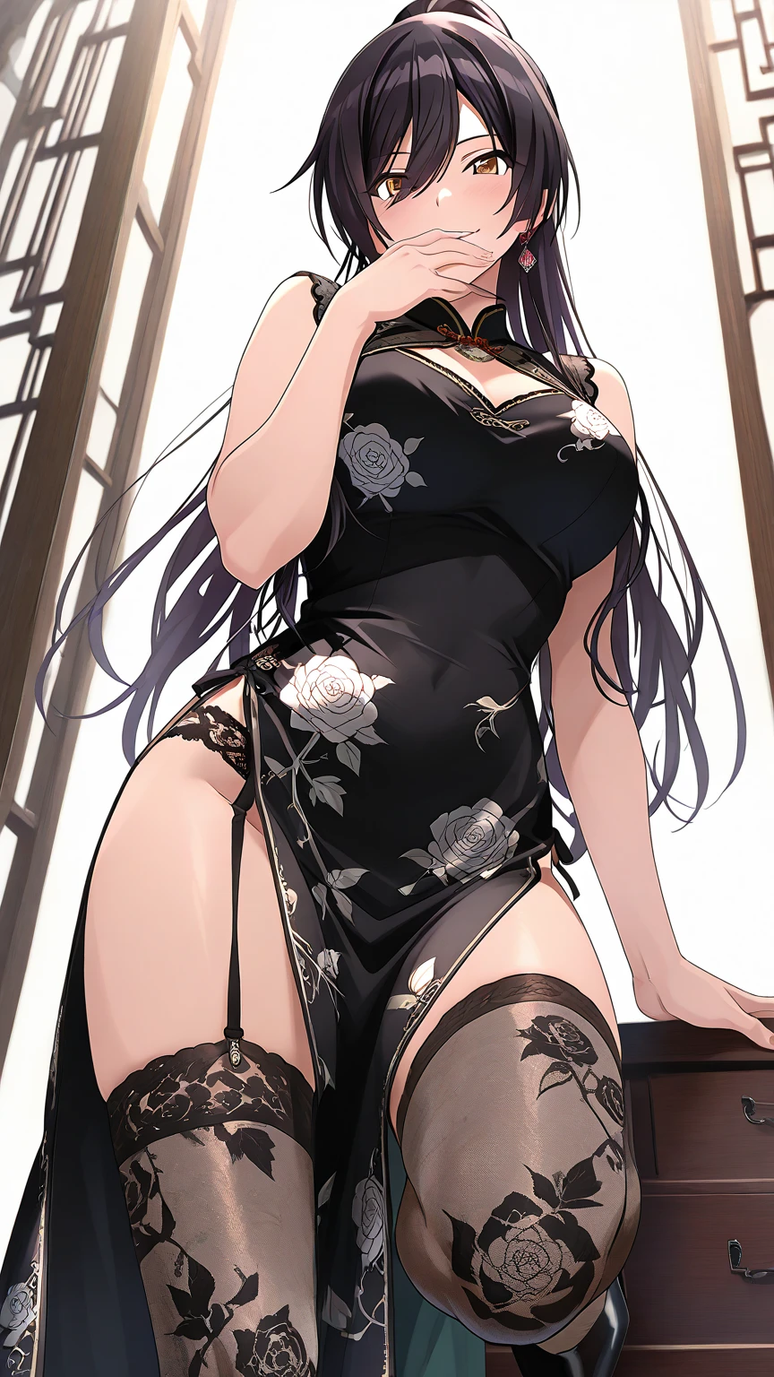 (Digital Illustration, 4K, 8K, Ultra-detailed, beautiful image, Sharp Image, Photorealistic, Raw photo, Perfect face, Perfect lines, Perfect eyes, Soft lighting) 1 woman, (Long Black Hair,straight haired,Bullish gaze,Beautie,ellegance,mode ,Onepiece,Solid makeup,23 y-o woman,huge tit:1.3),スーツ姿のハンサムなember性, (ember,ember性はスーツ姿,well-muscled,Firm shoulder width, emberの,Boyish hairstyle,English gentlemanly style,クールな表情の30代ember性,明るい笑顔の28歳ember性:1.2),Antique furnishings,Antique Clamps,Antique chair,chandeliers,Crystal Glass,Luxury,fantastical light,Marble fireplace,(embarrassed from,Shy smile,Bouquet of pink roses:1.2),Antique sofa,Leather sofa,Crying face,Crying in frustration,Beautiful tears、the kiss、kiss、a couple、couple kissing、Romance、ssex、Have 、Wet pubic area、insert 、、Overflowing、Full body painting,(一人の女の子と一人のember,Having :1.5),(ember, emberの,Rubbing the girl's boobs:1.2),Cheek dyeing、gasping face、embarrassed、boredom、begging、Unhappy、Greedy expression,Wet pubic area、 xen、Open your crotch wide、Cowgirl、Fluttering chest、Wet shirt、Sheer black lace underwear、Underwear to take off