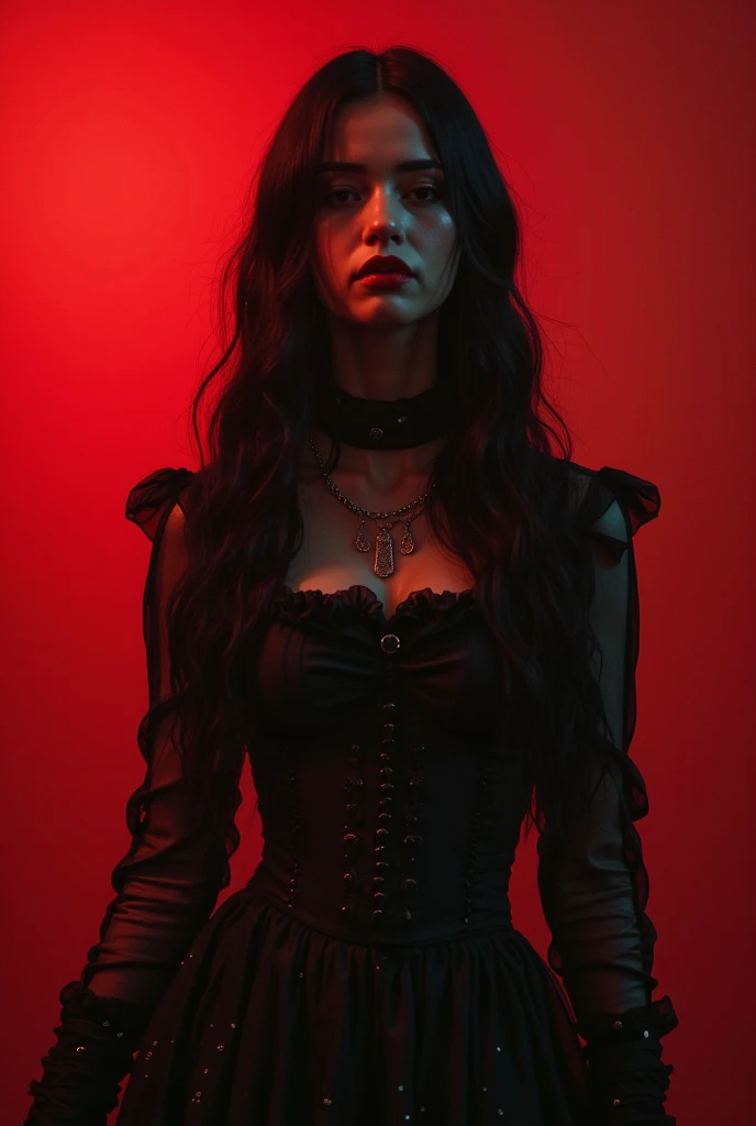(masterpiece, best quality, 1girl, solo, intricate details, chromatic aberration), realistic, ((medium breath)),long hair, pink hair, red head ornament, pink highlights, hair over one eye,purple eyes, earrings, sharp eyes, choker, neon shirt, open jacket, crop turtleneck sweater,open waist,(perfect symmetrical body),against wall, brick wall, graffiti, dim lighting, alley ,look at viewer