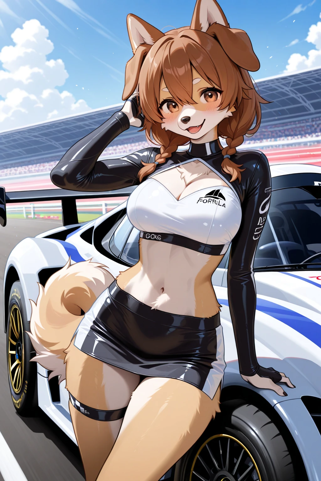 ((kinako (shiratama mochi) style)), mari_/(blue_archive\), (masterpiece, top quality, race queen, street lamp, park, outdoors, solo, detailed nipples, best quality, crucifix, official art, beautiful and aesthetic:1.2), (1girl), extreme detailed, colorful, highest detailed, arm band, orange hair, standing, official art, bangs, unity 8k wallpaper, ultra detailed, sports car, beautiful and aesthetic, beautiful, masterpiece, best quality, glitter drawing, necklace, aqua eyes, topless, nipples, stomach, sleeveless, bare shoulder, race queen skirt, visor hat, smiling, small breasts, flat chests, huge nipples, outdoors, rib bones, low ponytail, halo, cat ears, gold bracelet, umbrella