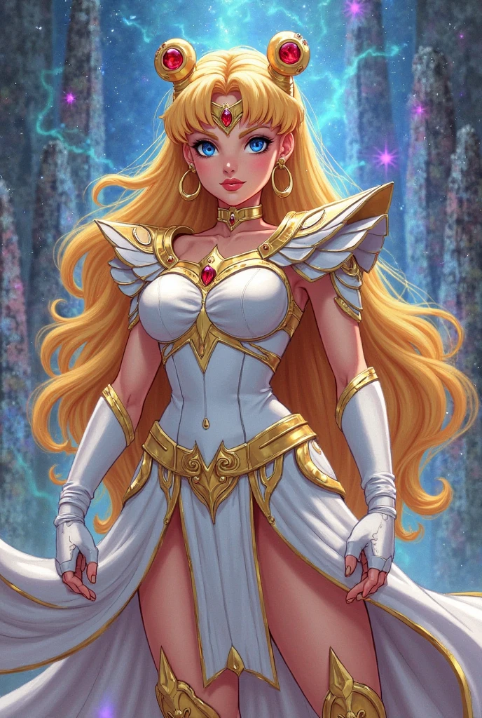 detailed photo of 1girl,
blonde, white dress, choker, she_ra, 
Dynamic pose,
smug smile,

tall , (muscular body:1.3), (femenine hands:1.3),

skindentation, narrow waist, thighs,, eyeliner, eyelashes, perfect face, detailed eyes, facial lighting, cleavage, sexy, skirt lift

looking at viewer (masterpiece, high quality:1.2)