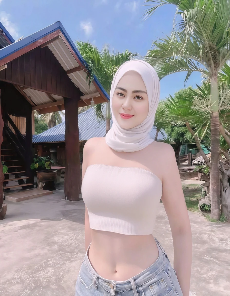 1 Girl, Beautiful, Baby Face, 20 Years Old, White Skin, large Breasts, Long Legs, maroon hijab, Perfect Body, chubby Face, smiling, maroon floral bra, bare pussy, hairy pussy, deep neck line, cyan silk thin 1%, luxury jewelry, chubby, ((Dubrovnik)) Croatia Background, Girlish Action, Grey Hair, Adorable:1.1, ((masterpiece:1.1)), Sleepy Cute Face, nsfw