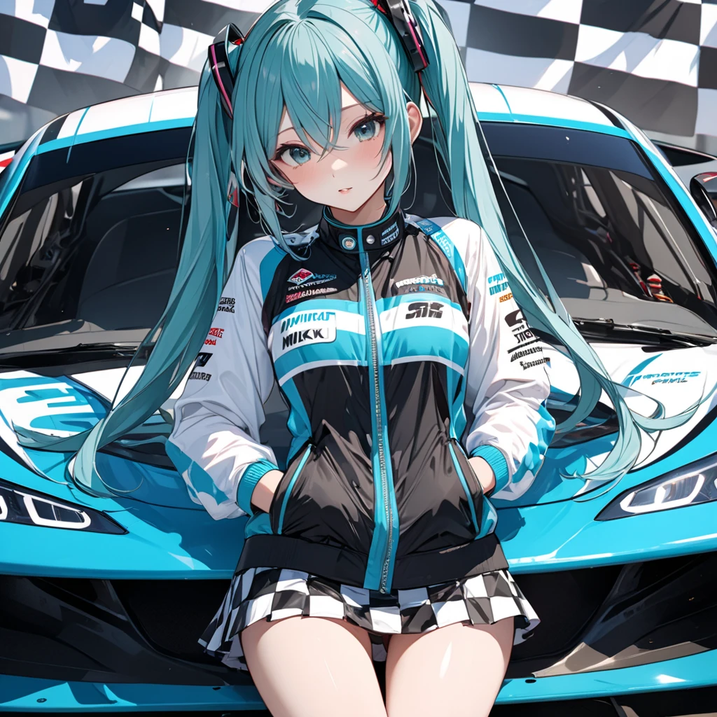 High quality,HD,16K,Sharp lines,1 girl,athlete f1racer ,cute face, , cool legs,In the racing arena,Girl in focus,detailed beautiful face,Detailed clothing,beautiful eyes,chill,dynamic angle