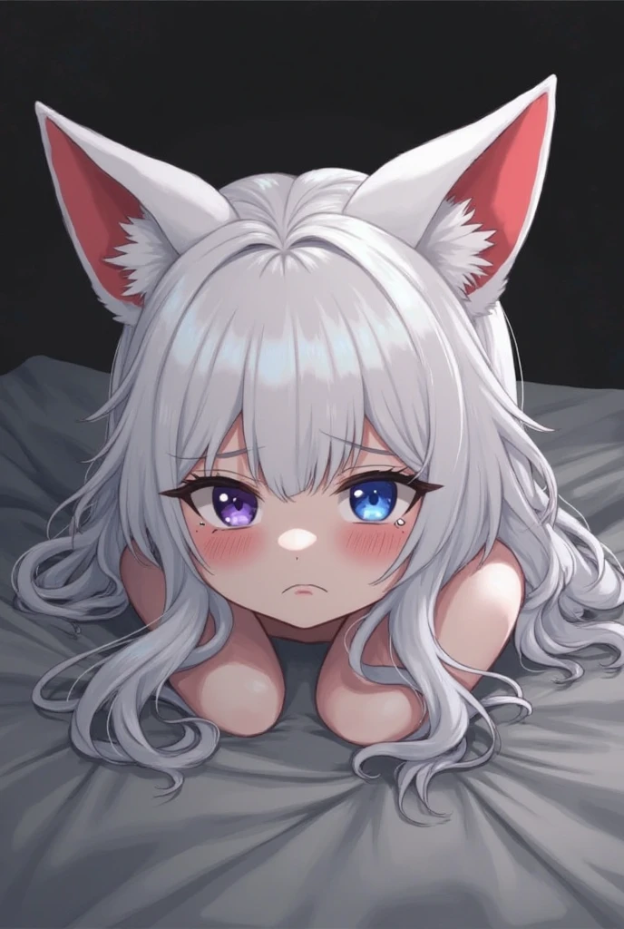 bedroom,bed,((deepthroat, penis, fellatio)),(masterpiece,highres,best quality:1.2), (sweat body:1.1),  detailed_face, nose_blush,(shiny skin), realistic, blurry, white bedsheet, observer alpha (azur lane), bangs, bare shoulders, breasts, hair between eyes, long hair, medium breasts, thighs, very long hair, yellow eyes, mouth open  <lora:observerAlphalast:1> <lora:pov_deepthroat_v0.1:1>