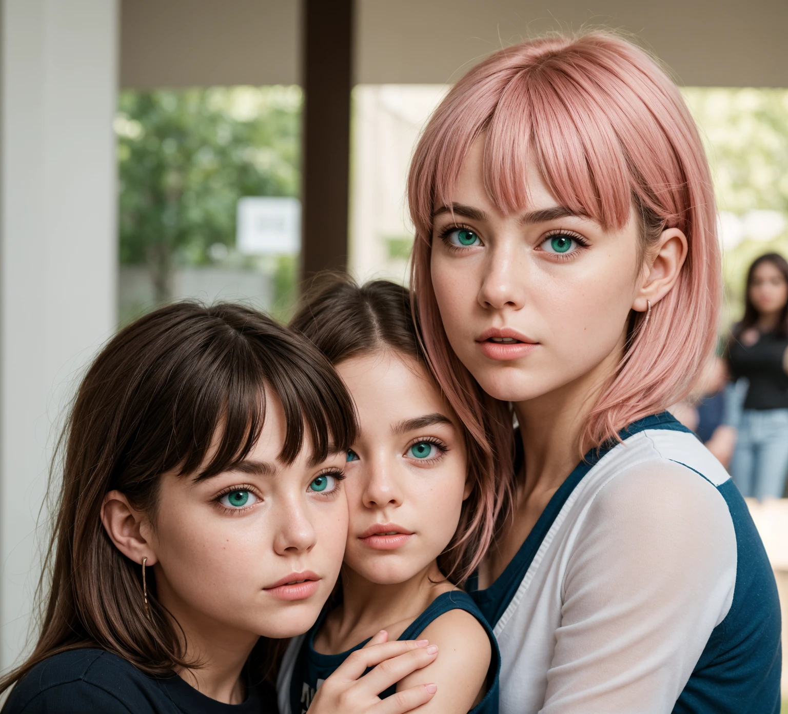 Twins a boy and girl with little dark pink eyes with dark purple hair