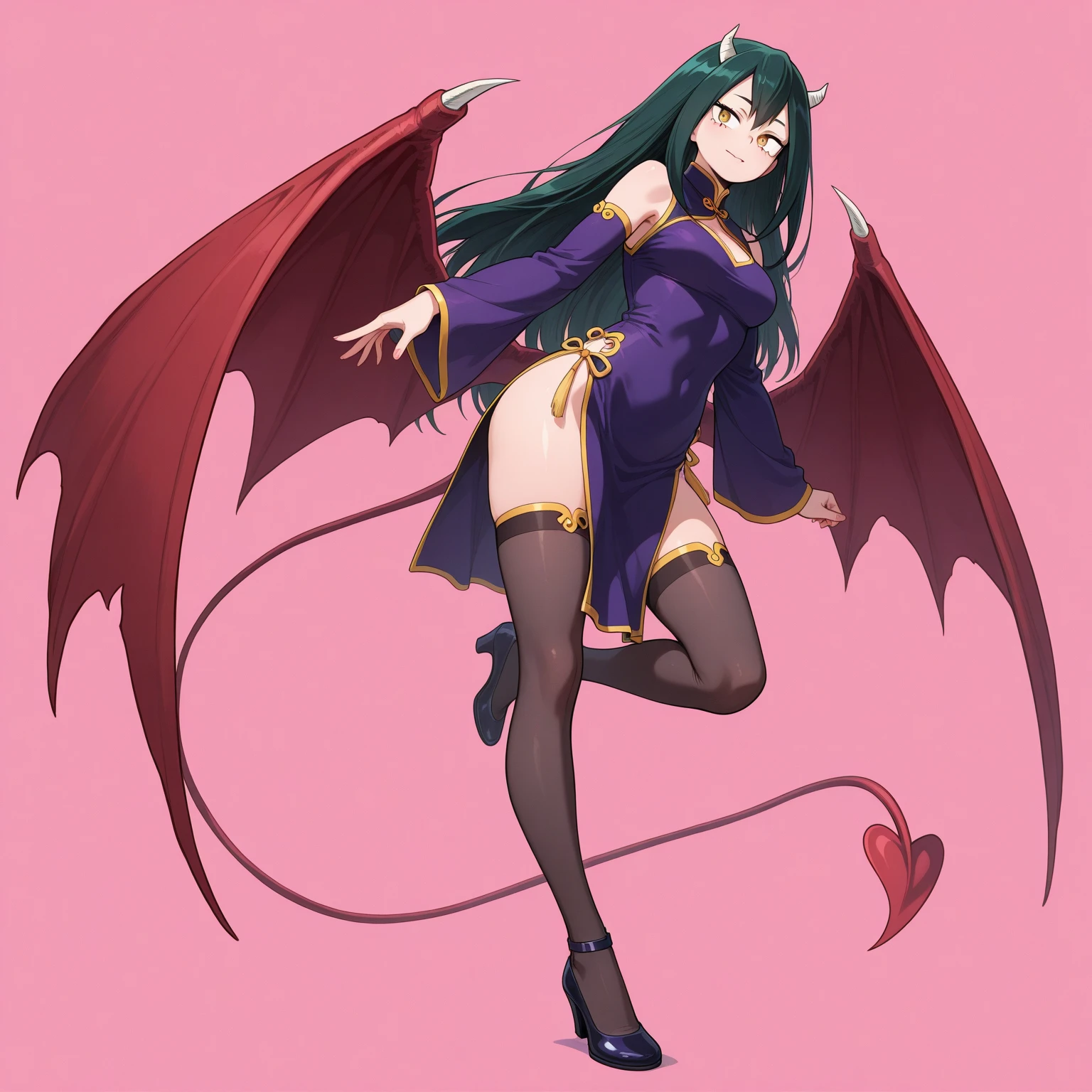 {-erro_de_anatomia:1.0} (best quality,4k,8k,highres,masterpiece:1.2) (masterpiece, top quality, best quality, official art, beautiful and aesthetic: 1.2), (1 woman: 1.3) Succubus girl, long pink hair , opal eyes, (crystal eyes) succubus wings, magenta clothes, pant,  gloves, attractive, moonlight, dinamic poses, perfect hands (perfect fingers), angry face, dinamic poses, walking on the ground, backwards, looking back