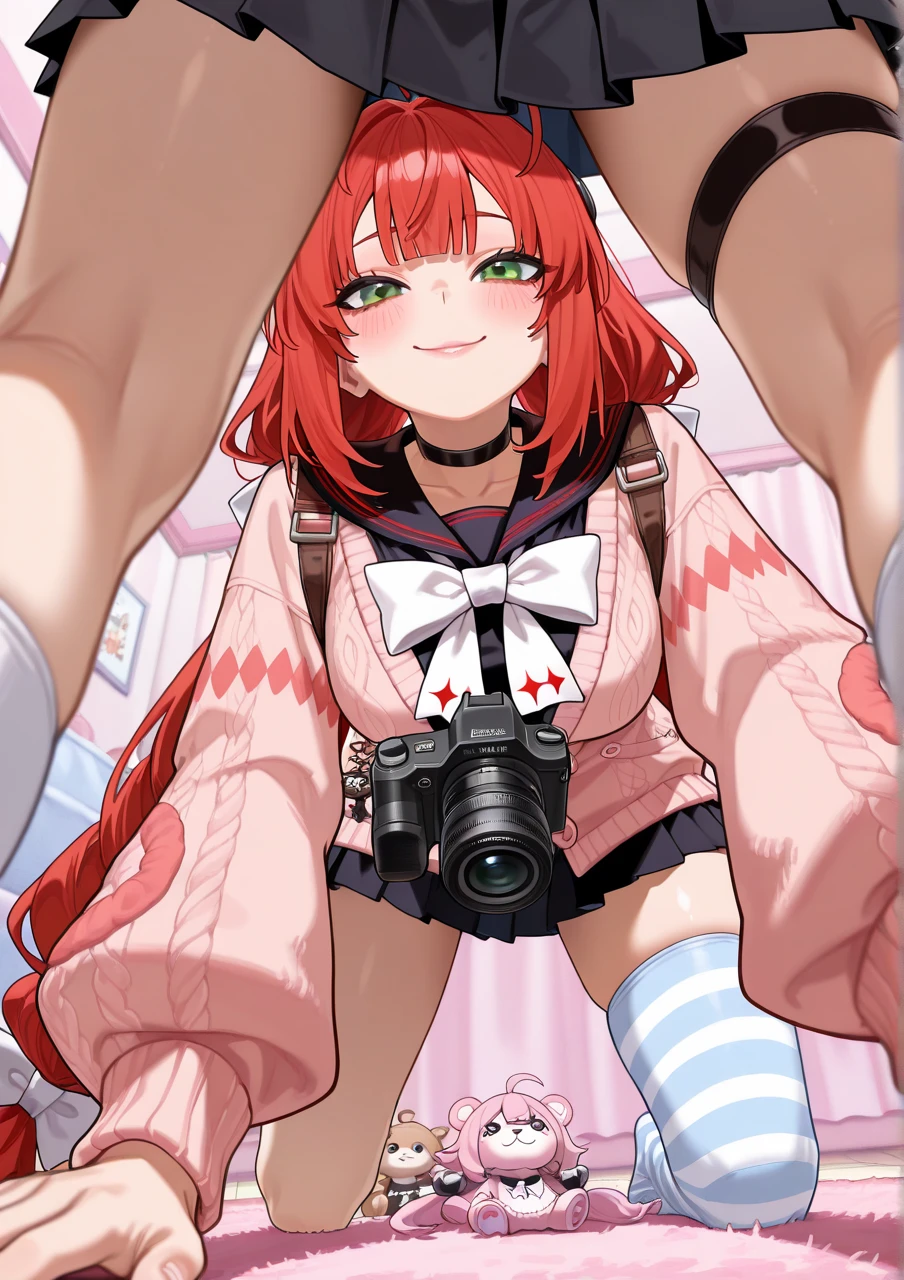 Miku Nakano, Miku Nakano chicke iii, Long hair, Twin-tailed,Bangs, Blue eyes, Brown hair, hair between eye, headphones, Christmas 、Sexy Santa、Too much skin exposure,She uses her arms to push her breasts to create cleavage.,テーブルの上のChristmasケーキ,Christmasツリー,in a house,natta,Yuki,red blush,笑顔
BREAK looking at viewer, (Cowboy Shot:1.5), (Upper body:1.5),
BREAK (masutepiece:1.2), Best Quality, High resolution, Unity 8k壁纸, (Illustration:0.8), (Beautiful detailed eyes:1.6), extra detailed face, Perfect Lighting, extremely details CG, (Perfect hands, Perfect Anatomy),