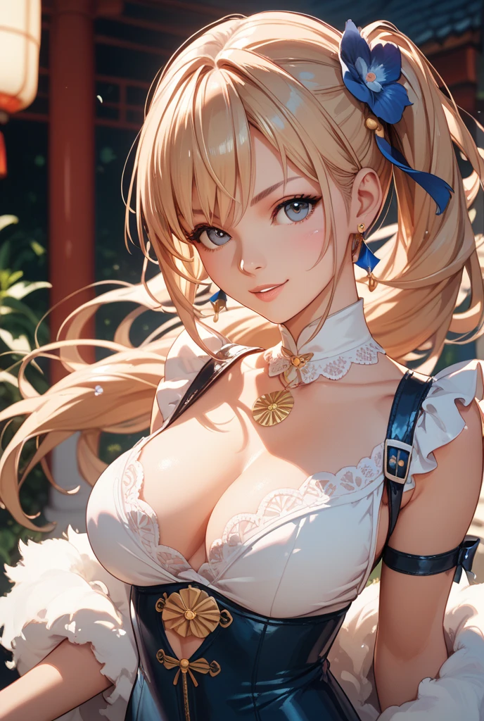 (photorealistic:1.8, highest quality:1.8,8K masterpiece:1.8,High resolution,muste piece:1.8,RAW Photos,cinematic lighting),
1 23-year-old woman,(thin transparent maid uniform、mini skirt,choker,knee high tights,white panties、beautiful butt,beautiful thighs),
(beautiful detailed blue eyes:1.7,double eyelid:1.6,beautiful skin:1.8)
line of sight(Turning Head Away, Glancing Elsewhere:1.5),(photo seen from behind:1.4),
(midium Hair:1.2,Beautiful shining blonde hair:1.5), 
expression(Gentle Smile:1.3,face turns red:1.3),(Moderate chest:1.3),
Pause(look back, Seductive pose:1.5), 
background(cherry blossoms、Bright field with blooming flowers),anatomically correct,correct number of arms:1.5,correct number of legs:1.5,(cameltoe),No split screen