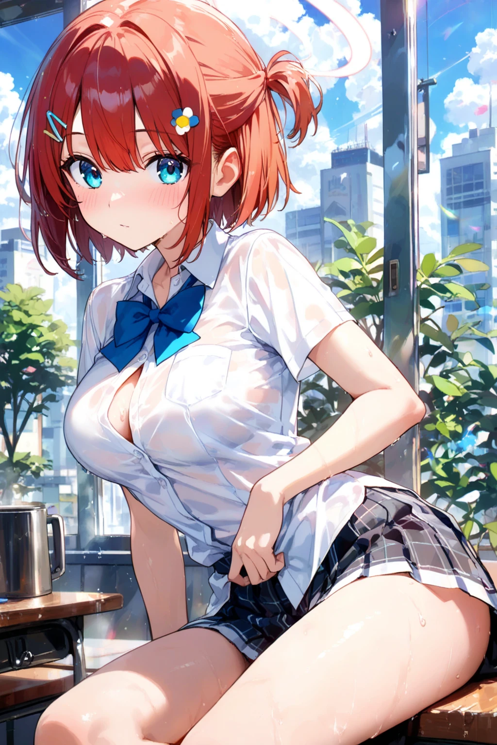 Sex,Putting a penis in a pussy, Massive creampie,(Highest quality, 8K, 4K, High resolution, masterpiece:1.2), Very detailed, Anime Style:0.9, Realistic, Bright colors, Written boundary depth, Blurred Background, alone, 1 female, (Red Hair, Short Bob, Cut straight、Straight bangs, Dark brown eyes), Beautiful facial details, Beautiful Eyes, Long eyelashes, Soft lips, (Small face), (smile:1.3), Rear View, ((Naughty underwear:1.2, )), (Spread your legs wide), Erect nipples、 Big erect clitoris, Big cleavage, Emphasis on the crotch, Expressions of ecstasy, Sweat, Blushing, My body is soaked,
Cloudy semen dripping from pussy,Cloudy semen splattered on her chest,Covered in semen