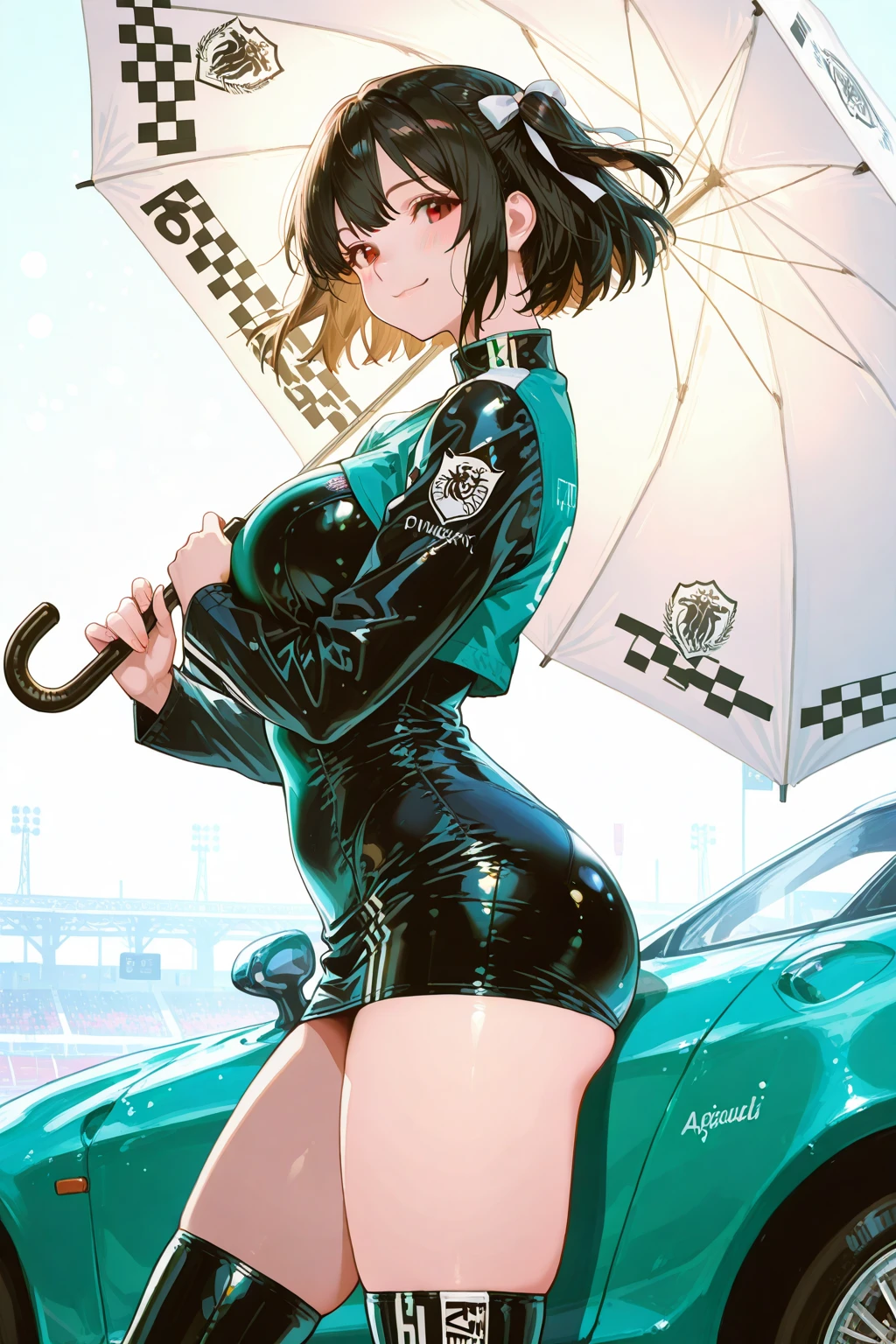 old car, fordt, <lora:fordt:0.5>, race on road in night city, neon, girl near car , <lora:c4rg1rl-v1:0.8>, c4rg1rl, ass, backview, perfect face