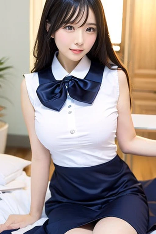 (masterpiece:1.2, Highest quality), (Realistic, photoRealistic:1.4), Beautiful illustrations, (Natural Side Lighting, Cinema Lighting), Written boundary depth, 
Looking at the audience, Front view, 1 girl, Japanese, 43 years old, Perfect Face, Symmetrical cute face, Glowing Skin, Leg spread,
(Bob Hair:1.7,blonde), Asymmetrical bangs, Big eyes, Droopy eyes, long eyelashes chest), thin, 
Beautiful Hair, Beautiful Face, Beautiful and beautiful eyes, Beautiful clavicle, Beautiful body, Beautiful breasts, Beautiful thighs, Beautiful legs, Beautiful fingers, 
((Quality fabric texture, Brown knitted vest, Short sleeve white collar shirt, Navy Pleated Skirt, Navy bow tie)), 
(Beautiful views), evening, (Inside the flower shop), Are standing, (smile, Superior, Open your mouth),  ((Skirt Lift)), ((Micro Panties, Genitals are visible)), Full Body Shot, Dark blue socks, Sexy Face, Inverted nipples,