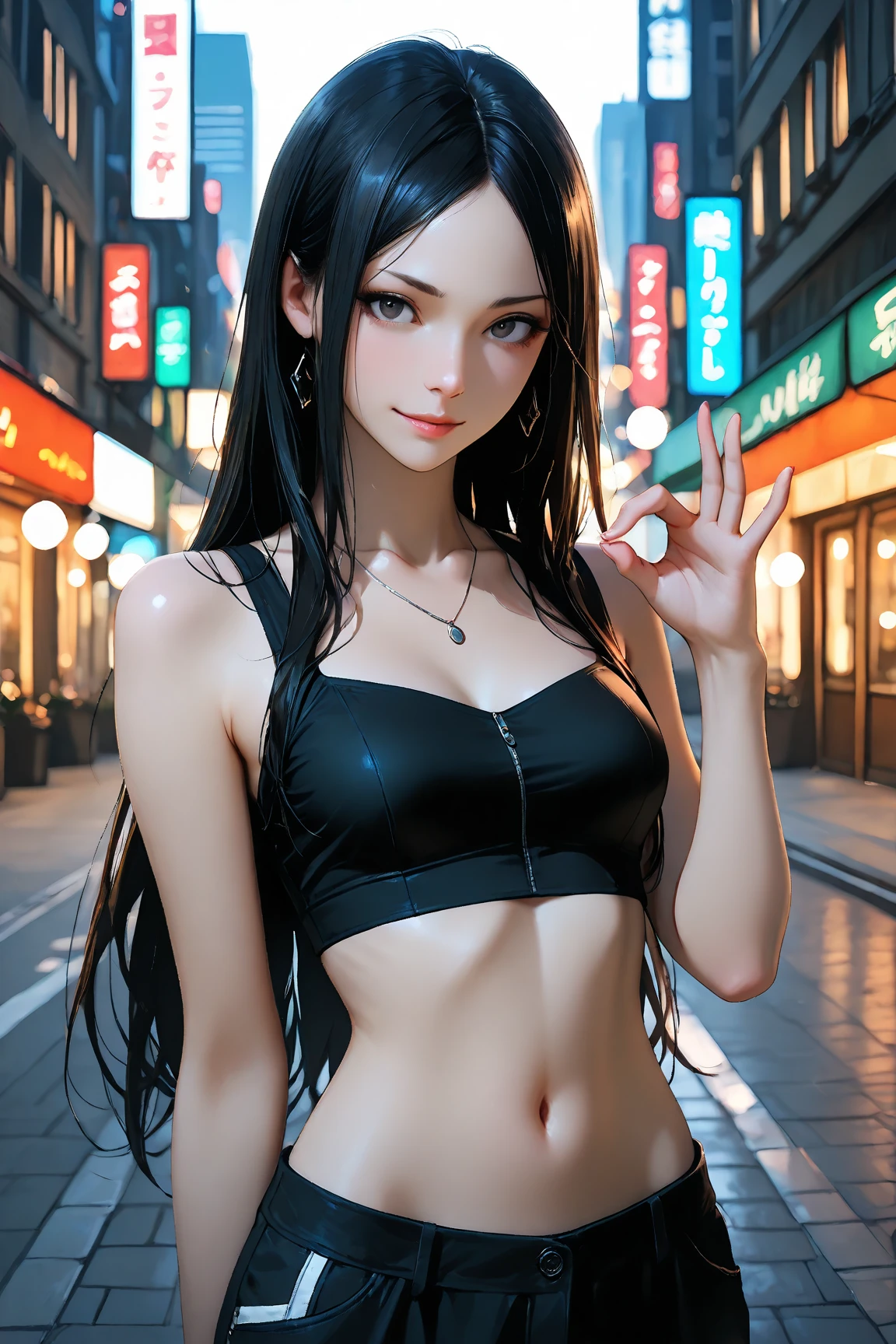 menina bonita com olhos pretos realistas, pale skin, medium-length black hair, rosto perfeito, olhos perfeitos, vestindo casaco, altamente detalhado, Comprehensive cinematomatics, pintura digital, 8k, Cinematic lighting, best quality, Altas, Trabalho detalhado, Post-processing, resultado perfeito, hyper realistic
