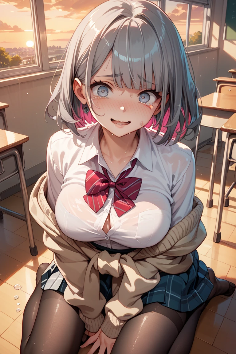 (((pov,1 boy, penis, fellatio)))、(highest quality)), ((masterpiece)), (Familiar), Perfect Face,Shiny skin,Beautiful breasts,red eyes,Shiny skin、Sunburned skin、Sweat、Off the shoulder、Double teeth、Hotel 、(((short Bob hair))) 、silver Hair Color、Young、Big Breasts,(((Milking)))、(((2girls,Breast Matching)))、bitch、Handjob、(((Breast milk,cum)))、Subjective、penis lickingprojectile cum、cum on body , (((cum on breast)))、On all fours.Penis between breasts 、(((Prone、{school uniform,Short sleeve shirt,break,(Checked skirt:1.2)))、(((透ける)))、(((sweat)))、(((wet)))、(((perfect penis)))、(((from above)))、(((crowd)))
、(((あみタイツ)))、(((crotch grab)))