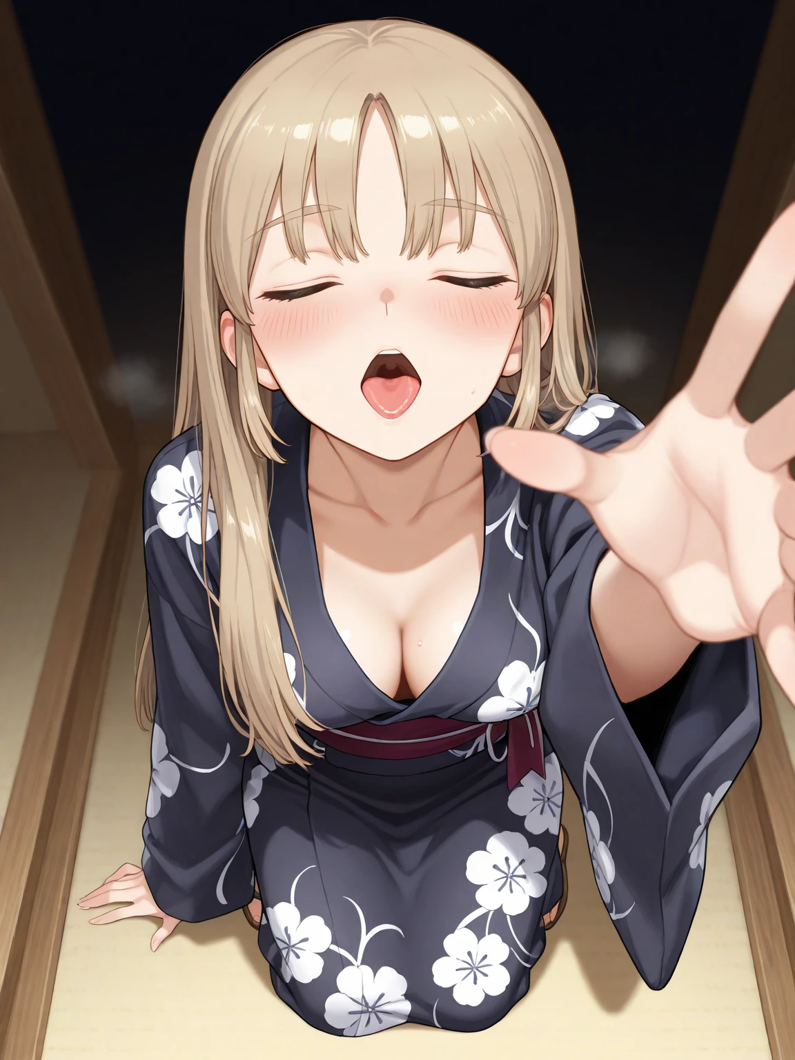 A blonde girl in a pink yukata with twin tails is raped by a man in a festival forest,Highest quality,masterpiece,(((1man and 1girl,having sex))),A young and 10-year-old girl is violently raped and cums inside her, crying and screaming.,Obvious flat chest,Visible genitalia,Tears flowing,Her clothes are in disarray and her breasts are visible,A young girl spreads her legs wide in an M-shape