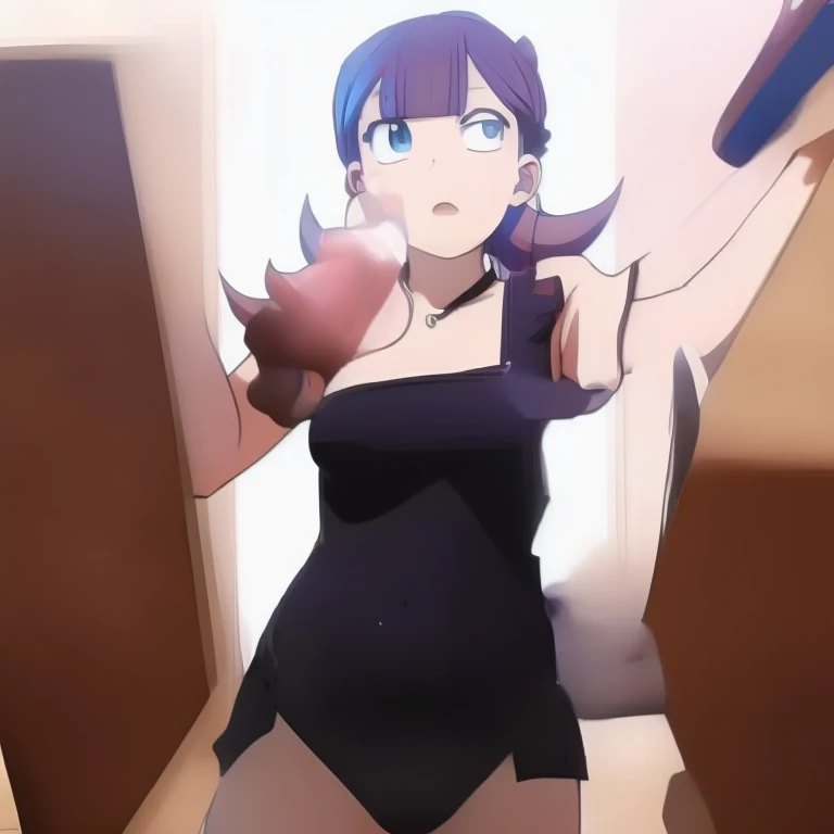 1girl, ultra high res ,looking at viewer , very large chest size, dress, very low angle, smile, covered navel, feet, raise leg, tiny pov