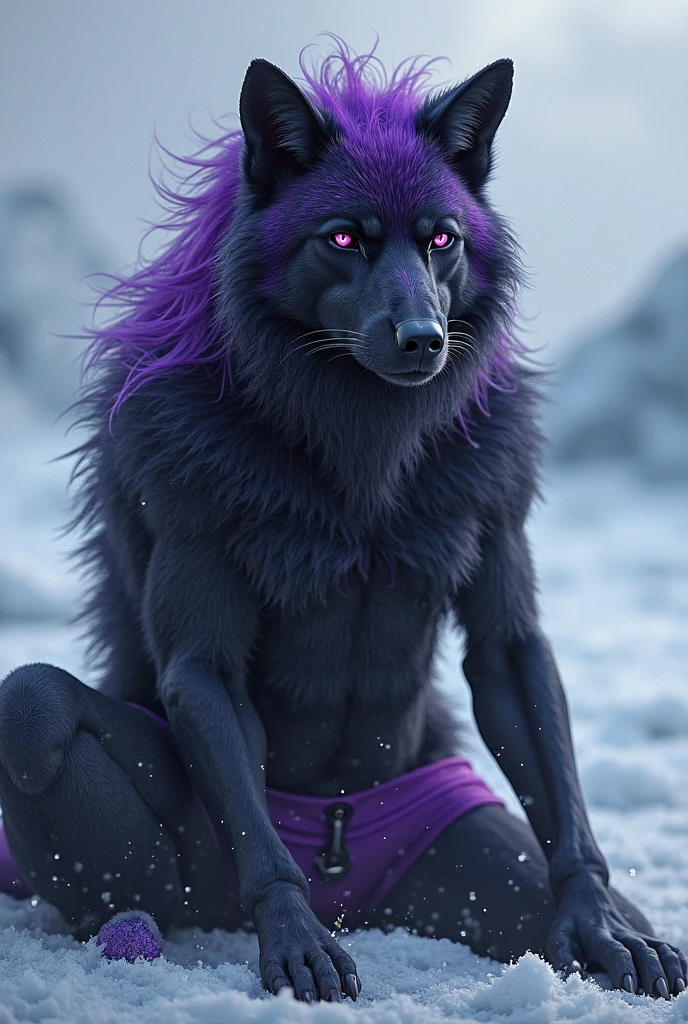 Androgynous werewolf. White main body fur. Black markings. Eerie glowing highlights across body. Forest after dark. Full moon. Eerie heavy fog.