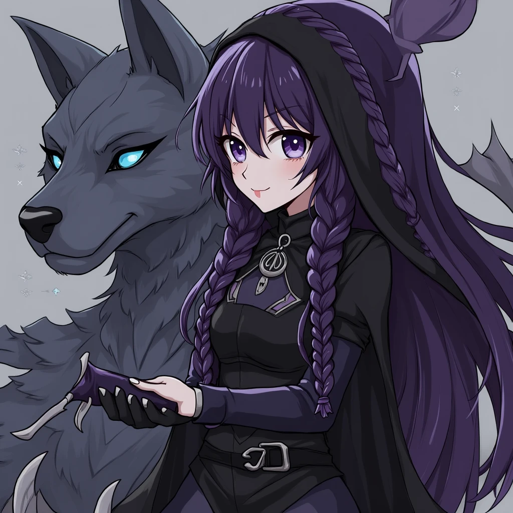 a female character for a soul eater style anime with these characteristics:

- A bear-woman demi-human (just bear paws and ears)
- Scar on the cheek and neck - Lifeless dark purple eyes and short dark purple hair - An extremely tired look - Above average , while the rest of the proportions are average - His clothes are leather armor with iron plates on his , shoulders,knees."