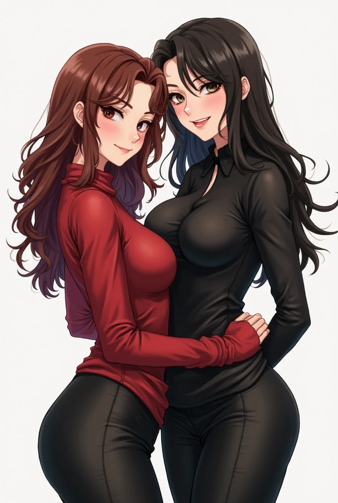 2 heads, a tall skinny woman with 2 heads. In a bedroom. Laying in a bed. Lace bra. Gorgeous face. Cute. Happy. Young. Flirty. Goth. Messy red hair. Giant hard erect nipples. Pulling shirt. Seductive.