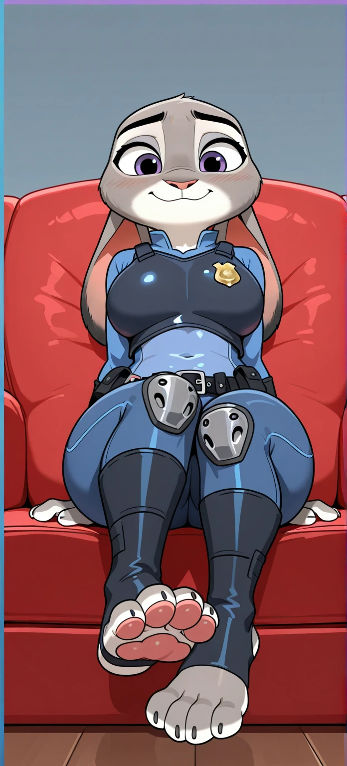 Small slim beautiful furry cub puppy with nice big thighs and wearing a navy swimsuit and armed with a QBZ submachine gun - 95.