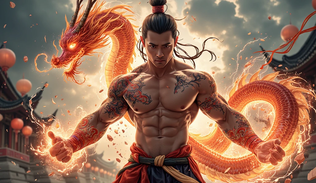 （废墟）eyes filled with angry，He clenched his fists，Rush up，Deliver a fatal blow to your opponent，full bodyesbian，Full Body Male Mage 32K（tmasterpiece，k hd，hyper HD，32K）Long flowing black hair，Campsite size，zydink， a color， patriot （废墟）， （Linen batik scarf）， Angry fighting stance， looking at the ground， Batik linen bandana， Chinese python pattern long-sleeved garment， （Abstract propylene splash：1.2）， Dark clouds lightning background，Flour flies（realisticlying：1.4），Black color hair，Flour fluttering，Background fog， A high resolution， the detail， RAW photogr， Sharp Re， Nikon D850 Film Stock Photo by Jefferies Lee 4 Kodak Portra 400 Camera F1.6 shots, Rich colors, ultra-realistic vivid textures, Dramatic lighting, Unreal Engine Art Station Trend, cinestir 800，Flowing black hair,（（（Male mage））），The male mage was furious，