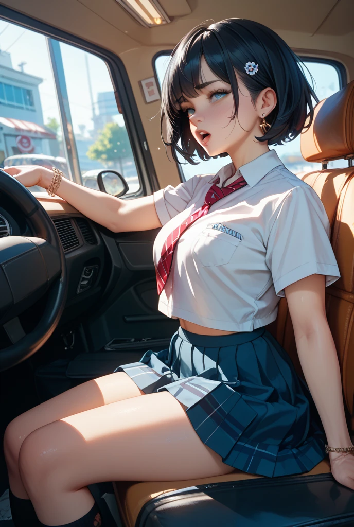 (masterpiece), highest quality, white girl, short, black curly hair, eyeshadow, pale skin, oversized black crop top, loose fitting crop top, cropped hoodie, long black skirt, fishnet leggings, black boots, big , snatched wast, slim body, woman has sex with a guy on the bus, hard sex, creampie, penetration, ahegao, orgasm, riding dick, cowgirl style sex, lifting shirt, holding up shirt, strip teasing, exposed , nipples out, crowded bus, full bus, fucked hard while riding dick, best sex ever, creampie, lots of people 