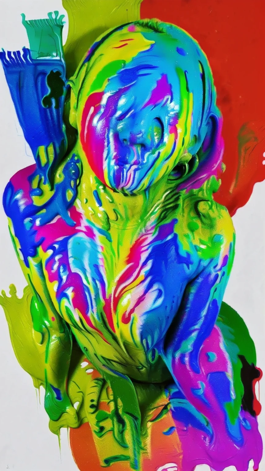 high res, (photorealistic: 1.4,  live shooting ), (Portrait), (full body shot with graceful contours:2), womanhood, solo, cute, sexy, nude, sexyポーズ, (it's mushy from my face Colorful paint is dripping:1.5), (ecstasy face:1.5), (eyes closed:0.8), 
BREAK, (I'm a canvas girl who loves getting messy up {x} My whole face is covered in tons of mushy colorful paint:2), (Colourful paint is pouring down my face from above my head:2), (my whole body is covered with colorful paint from head to toe:2), ( paint dripping from my mouth :1.333), (I'm spitting colorful paint out of my mouth:1.5), (my whole body is covered with mushy colorful paint:1.2), (my whole body is covered with colorful paint from head to toe:1), (my whole body is covered with colorful paint from head to toe:1), (my whole body is covered with colorful paint from head to toe:1), (I'm a canvas girl who loves getting dirty:1.5), ( my whole body is covered in paint from head to toe :1.5), (I'm a paint girl who loves getting messy up:1.5), (My hair is covered in mushy colorful paint:1.5), (I'm a paint fountain girl who loves getting dirty:2.5),  wet paint ,  dirty paint  , sloppy paint ,  messy paint , slushy paint,  mushy paint , sticky paint,  melting paint ,  not dry paint ,  spilled paint , Multi-layer paint , 