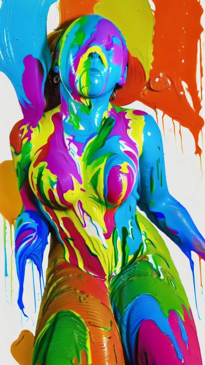 Asian Model Pocahotas, bigfaketits, NSFW, cowboy photo of a beautiful naked woman, Looking at Viewer, blackquality hair:1.2,
(:1.36), (Huge breasted), finely detailed, (Arabic themed body painting:1.4), thick-thighs,
(standing, looking back:1.4), sexly, tattoo painting
(paint splash background), fullcolor,pink paint splashes,
(bright scene, smooth light, circunstanciado, high qualiy, best qualityer:1.4), realisitic,