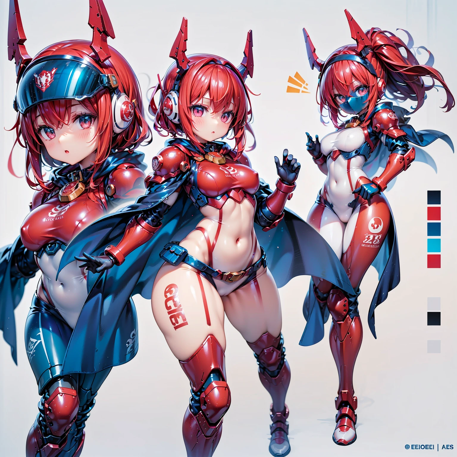 matoi_ryuuko, short hair, navel, suspenders, thighs, hair between eyes, serafuku, large breasts, thighhighs, multicolored hair, black hair, red hair, streaked hair,, jinkesu clothes,  MatoiRChrg, underboob, microskirt, thigh boots, garter straps, (((straight posture))), robotic body, cyborg girl, The body is made of metal, Cyber Eye, cybor killer, tubes throughout the body, thrusters, Mechanical legs, Mechanical arms, very detailed, super quality, 8k ultra resolution, holds a katana with both hands, Short skirt, clothing straps, blood on the cheeks, Epic Shot, in a fighting pose, blurry plan, against the backdrop of the cyber city, The metropolis of the future, very detailed, super quality, 8k ultra resolution