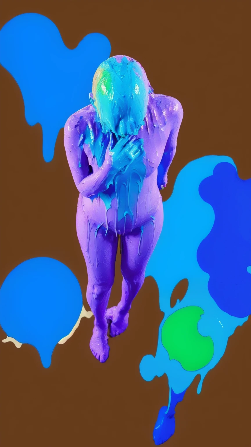 High resolution,(Photorealistic:1.4,RAW shooting),(Portrait),(Full body shot:2),Yang girl,Solo,Cute,Sexy,Nude,Sexy pose,(Crying look:1.5),(Closed eyes:0.8),(My whole face is completely covered in a ton of muddy colorful paint:2.5),(Colorful paint dripping down my face:2.5),(Paint dripping from my mouth:1.333),(Vomiting out colorful paint from mouth:1.5),(My Hair covered in sludgy colorful paint:1.5),(Colorful paint falls from overhead:2),(My whole body covered in sludgy colorful paint:1.5),(The whole body is covered with colorful paint from head to toe:1.2),(His entire body is covered in colorful paint from head to toe:1.2),(His entire body from head to toe is covered in colorful paint:1.2),(I'm a canvas girl who loves to get messy and muddy:1.5),(I'm a paint girl who loves to get messy and muddy:1.5),(I'm a canvas girl who loves to get messy and soppy:1.5),(I'm a paint girl who loves to get messy and soppy:1.5),(I'm a paint fountain girl who loves to get dirty:1.5),Wet paint,Messy paint,Dirty  paint,Sloppy paint,Soppy paint,Muddy paint,Muddled paint,Sticky paint,Melted paint,Undried paint,Spills paint,Multi-layer paint