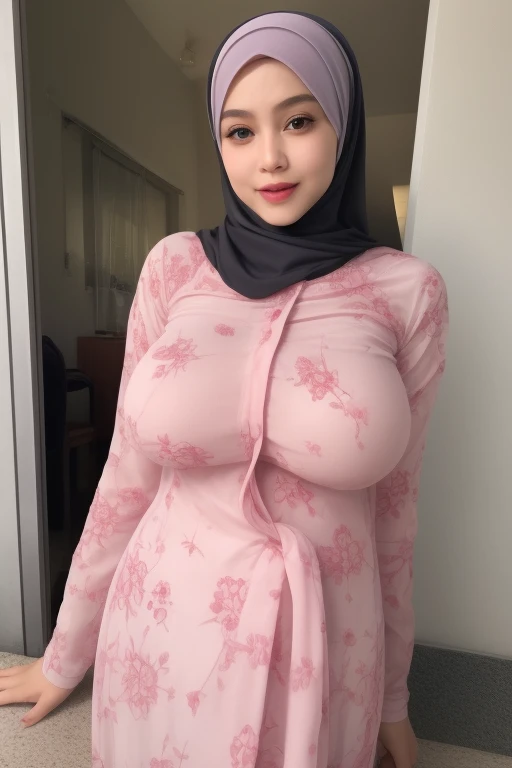 (spread pussy, curvy body, hunging big breast,),horny, wet ,grabb own breast, beauty girl asia mature hot, indo,( curvy body) , naked, nipples, smile, sitting,on bed, spread pussy, busty,beautiful skin, detailed skin, detailed hijab