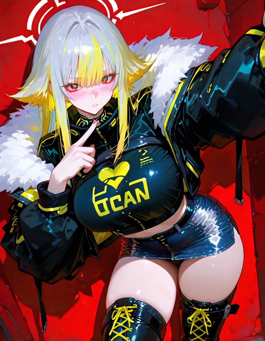 background, mixed-language_text, Japanese letters in graffit, girls, long blonde hair, excellent lighting, sidelighting, perfect ultimate (flat color: 1.3), (magazine_cover: 1.4), (multicolored_background: 1.3), striped_background, card_background, :: discs with sharp and shiny blades in the hand :: circular pieces of white metals glued to the ultra detailed arms coming out sparkling glow, black star design stamped in the middle of the shirt ,  perfect and detailed, ultra detailed shirt with abstract design and with Japanese letter print in graffiti on the sides of the clothes, image of girls with big breast, on top of a futuristic motorcycle, with immersive effects, hover effect, background graffiti style tribal tattoo with flowers and vibrant colors, "ultra HDR" detailed and with focus effect,  (masterpiece: 1.2, best quality), (beautiful eyes with huge eyelashes finely detailed: 1.2), , ((Solo)), (Finely detailed eyes and detailed face :1.3), in various full-body attack poses, (cute background: 1.2),futuristic costume, super detailed circular metals Grabbed on arms and pants, fantastic paintings