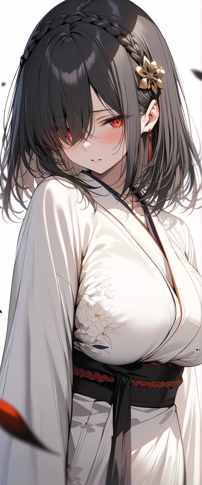 ((Best quality at best)), (hyper-detailing), ((hyper HD)), (High quality face shape), (((tmasterpiece))), A woman who is, Hidden double eyelids, On makeup, ((The beautiful)), (oversize clothes), brunette color hair, japanes, mediuml breasts, Emotions, emotions, ((sad)), (sentimental)), The scene is, sportrait, the golden ratio, inked, aquarel, Drop ink, hight contrast, large breasts, pregnant_belly.