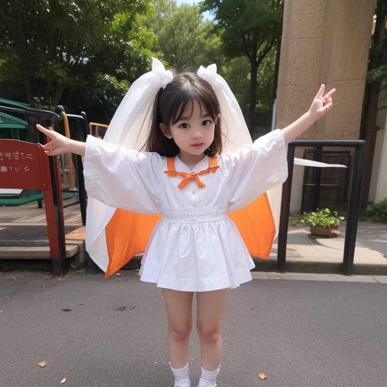 Black-haired boy's white cloak
