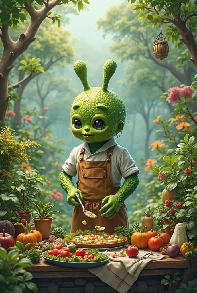 A  makes a car out of vegetables
