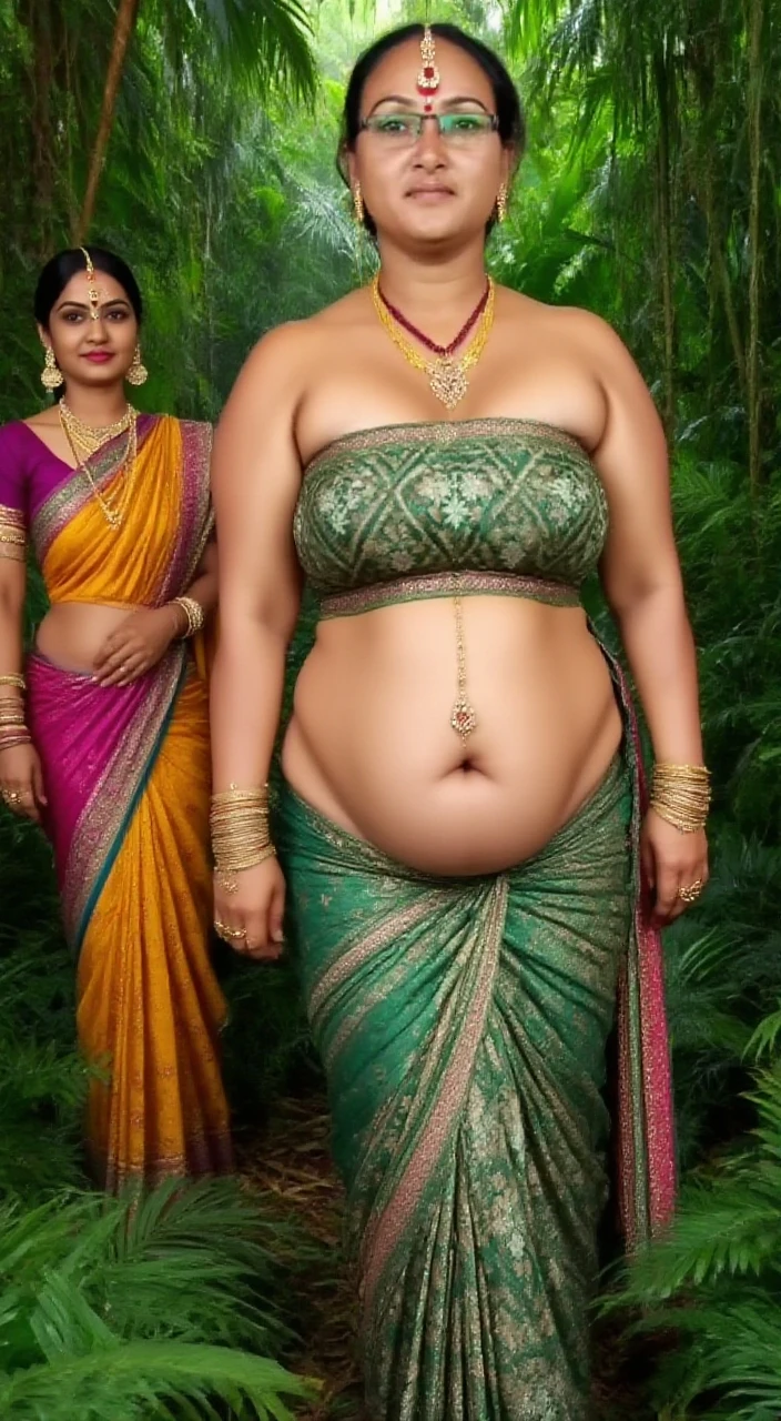 1boy, young, innocent boy, son1girl, dark purple lipstick, villain, big breast, thick, wide hips, wearing kinky saree, blouse, navel expose, belly chain, wearing purple saree, shiny black blouse, dance, item dance, movie, photo, hair bun, sexy eyes, lewd, lower lip more plump than upper lips, laying on stomach, sideview, 1shota, massaging mom, mother-son, bigger female younger boy