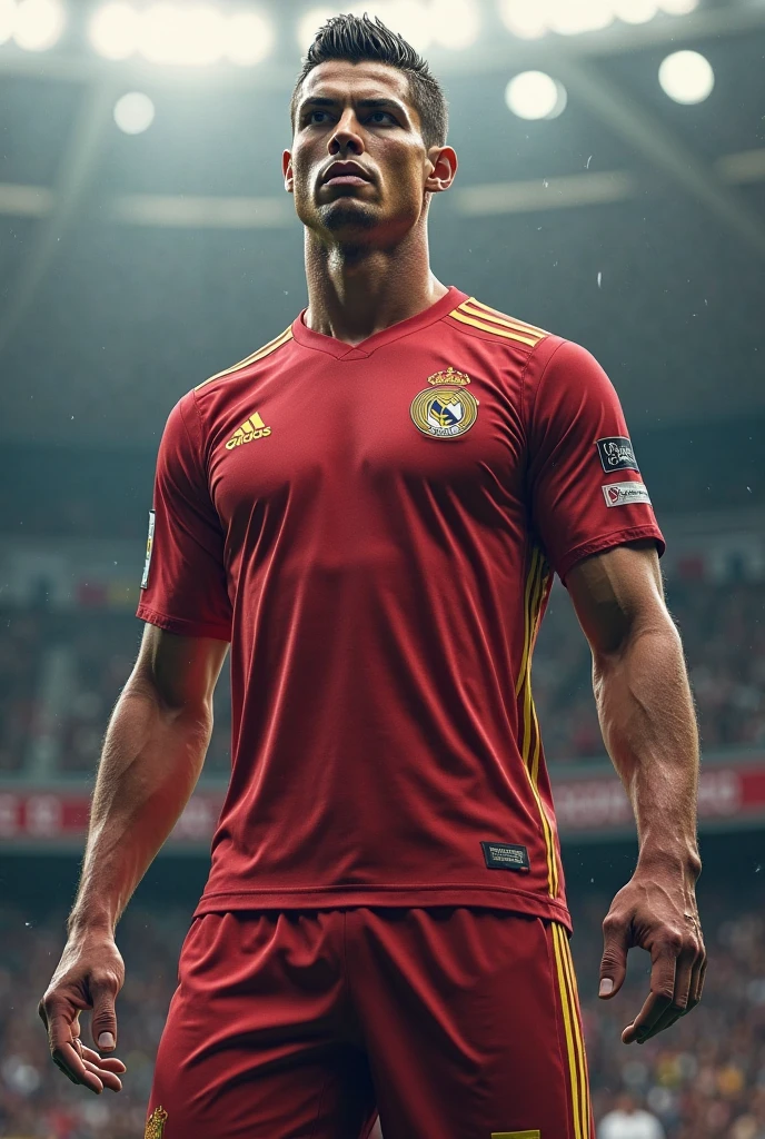 Cristiano Ronaldo with the shirt of the America de Cali football team from Colombia