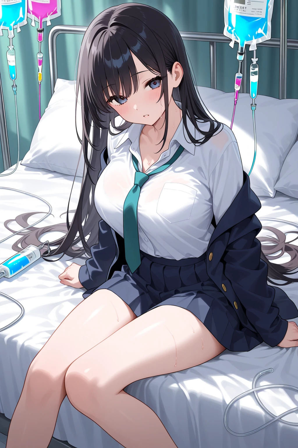 Masterpiece、top-quality、girl1、ultra-detailliert A dark-haired、straight haired Schoolgirl Uniform Soft thighs、large full breasts、Beautiful belly、vaginal、cunt、clit、Semen、Female genitals、Sexual organics SEX、play sex、ssex、insertion、Vaginal insertion、Sexual organics inserted、Sperm、large amount of sperm、Sperm drenched、Intense Sex、hard、Vigorously inserted、cum shots Background with、schools