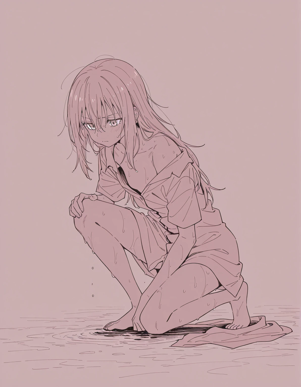 Feet, hannahowo, flat chest, wet, no clothes