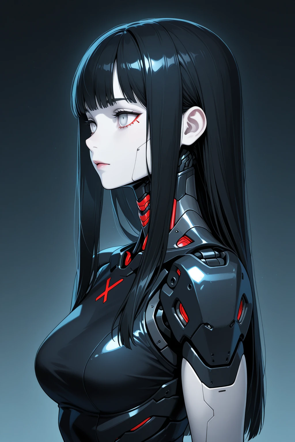 (masterpiece,Highest quality,Highest quality,Official Art,Beauty and aesthetics:1.2),(1. Mechanical Girl:1.3),(Upper body only:1.4),Huge ,Severed from the neck(Exposing internal organs and mechanical entrails),Blood tube,(Pierced the body:1.4 ),Very detailed,rich color details((Very detailedな)),(Very detailedなCGイラスト),((Very elegant and beautiful),(From the side From the side),(Machine made joints:1.2),((Mechanical Limbs)),(チューブに接続されたBlood tube), (Mechanical vertebrae attached to the back),((Mechanical cervical vertebrae attached to the neck)),(sit),Expressionless,(Wires and cables attached to the neck:1.2),(Overhead Wires and Cables:1.2)(Character Focus),sf,White Background,(Blood:1.5),Half of the body is mechanical、Head coming out of chest
