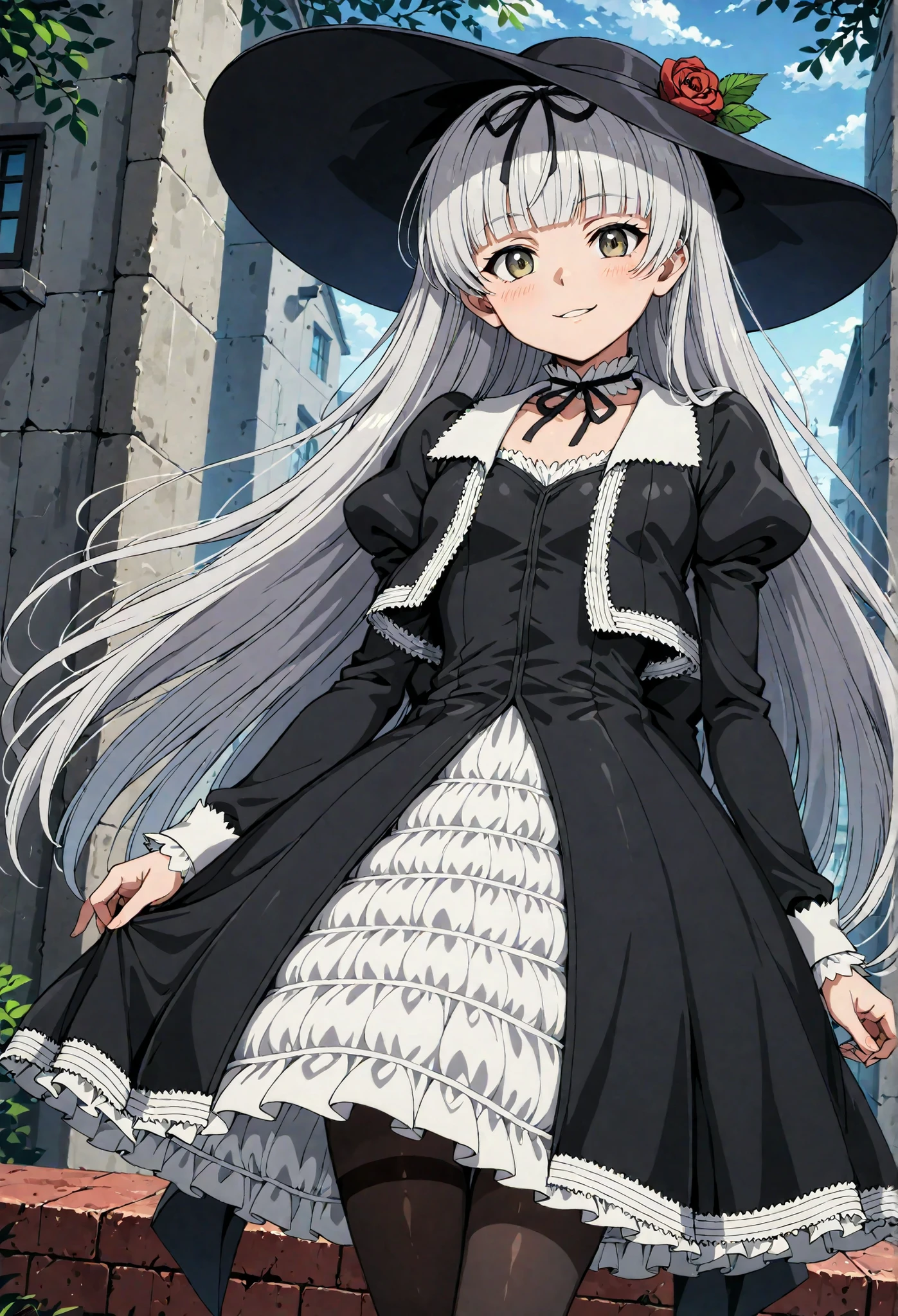 Gretel (black lagoon), gothic fashion,black hat,, best quality, HD ,masterpiece, High Resolution,,