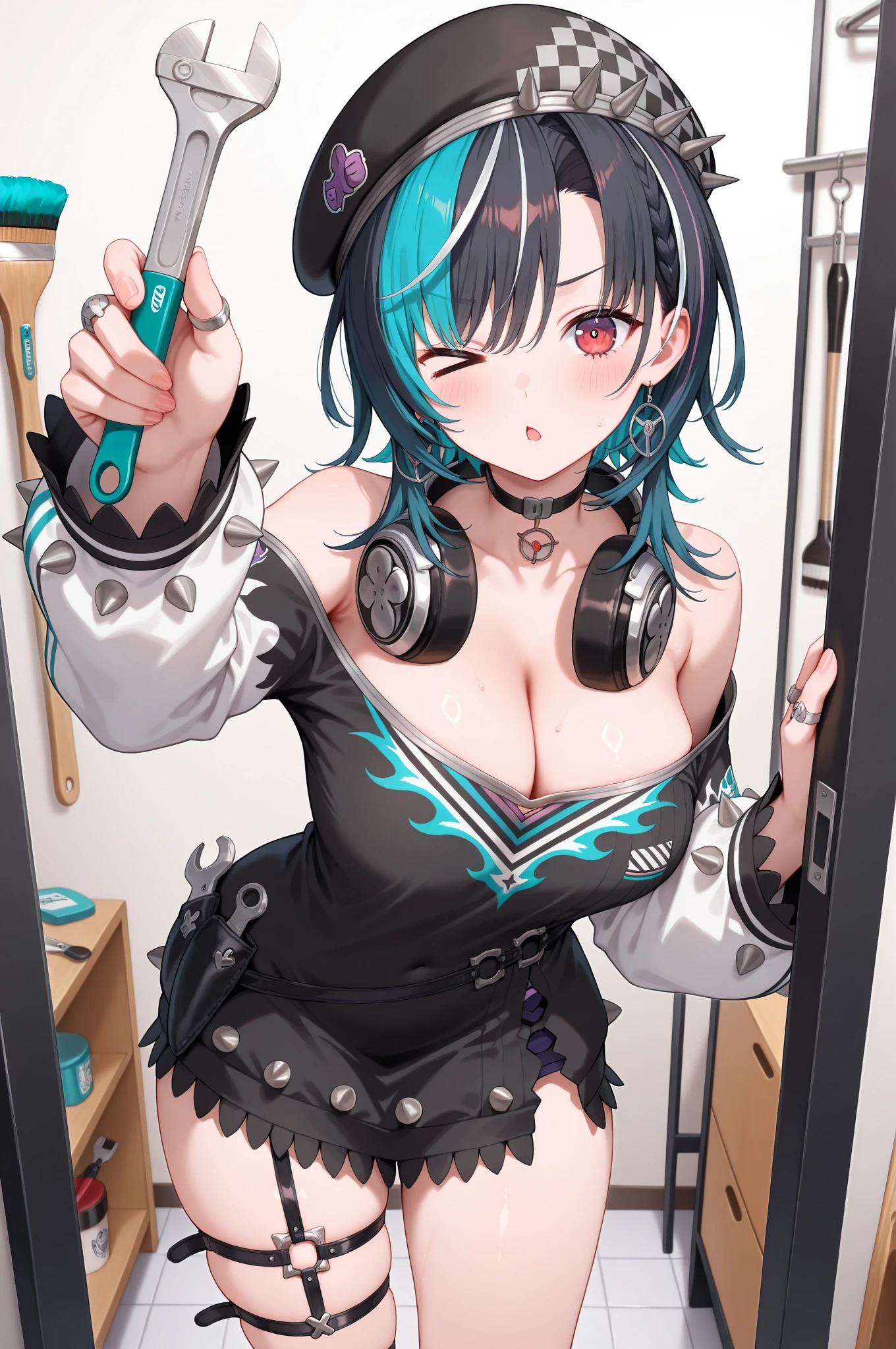 Anime girl with knife and knife in her hand, seductive anime girls, an oppai cyberpunk, Best anime 4k konachan wallpaper, [ 4 K digital art ]!!, eechi, Edgeie anime style, biomechanical oppai, pixiv 3dcg, commission for high resolution, oppai, Marin Kitagawa fanart, Edgee style