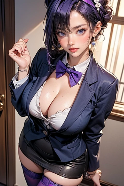 top-quality, realistically , 8K, k hd, 1 girl, femele, (mediuml breasts: 1.8), Office room,blue long hair， Wear a pink bikini , At work (((sit at your desk，legs are open)), knee bend，Open your legs, lift the foot，Keep your feet close to the camera，Short hair details, livestock，laughing very happily