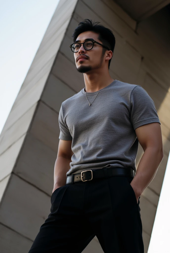 A male student with 13 years of average height (approximately 172 cm) with medium-length, dark brown hair. Her eyes are light brown like honey and, when he uses his powers, they shine with a faint glow. Wear casual and comfortable clothing: jeans and t-shirts in neutral and light colors. The expression on his face is relaxed and friendly., transmitting a feeling of confidence and serenity.