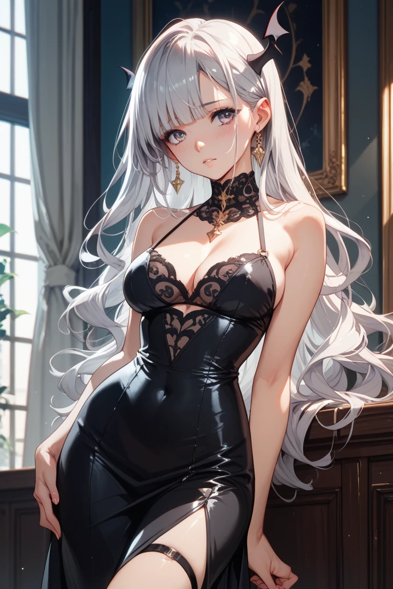 1个Giant Breast Girl!Ray traching,best shadow,A high resolution(dim murky lights)detailedbackground(liveroom)Fluffy silver hair,plump and slender girl,With a high ponytail, avoid golden eyes in the ominous living room(Girl naked,Wear yours with white sheer pantyhose),It shows a delicate and slender figure and beautiful curves,Limbs with correct and reasonable position!hand behind head,Stand dignified,detail in face!Delicate facial features,Pay attention to the details of the position of the legs!Pay attention to hand details!high high quality!More eligible!Reduce errors!Painting is more elaborate,Ultra-detailed CG,The picture is more reasonable!Pay attention to finger details!8k wallpaper,tmasterpiece,Double pupil details!Reduce binocular differences!Limit the number of fingers!