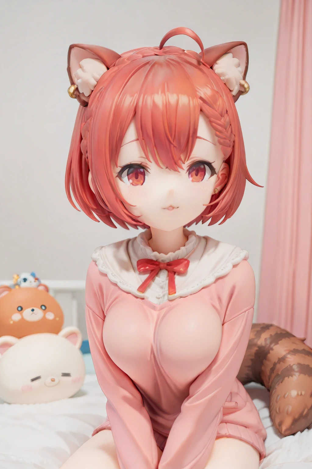 (Highest quality,4K,High resolution,masterpiece:1.2),Very detailed,Realistic,Beautiful details,Beautiful lip detail,Long eyelashes,Pink Hair,short hair,smile,5 year old girl, (((bikini))),Cute expression,Hilarious,Playful,girly,Bokeh,Soft lighting,stand、feet