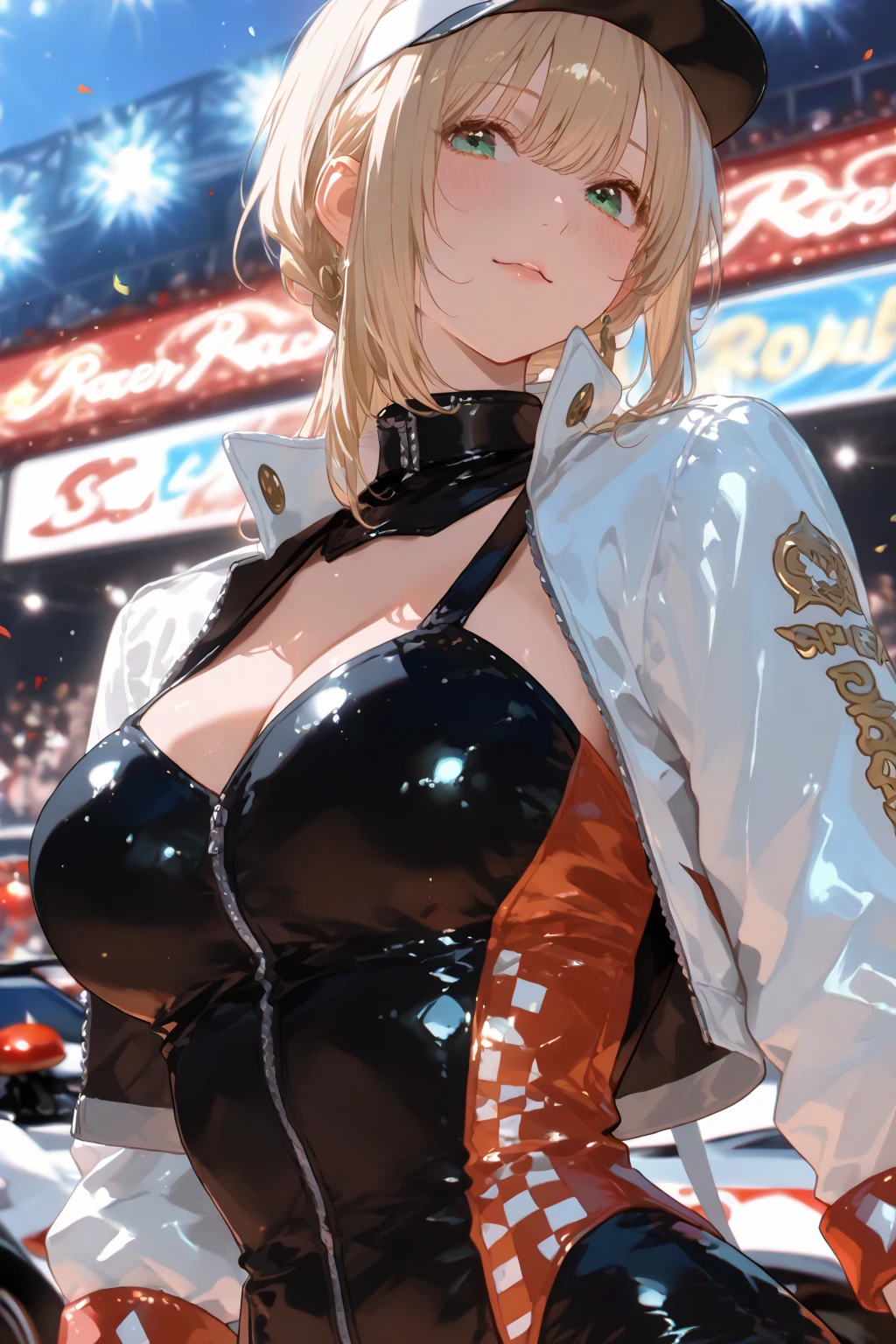 Anime illustration、highest quality、cyber punk、Fantasy、A plump bunny girl with dark brown skin、Bunny ears、A large and luxurious casino、Giant roulette wheel、Big Breasts、Beautiful, shining eyes、smile、Noise Reduction