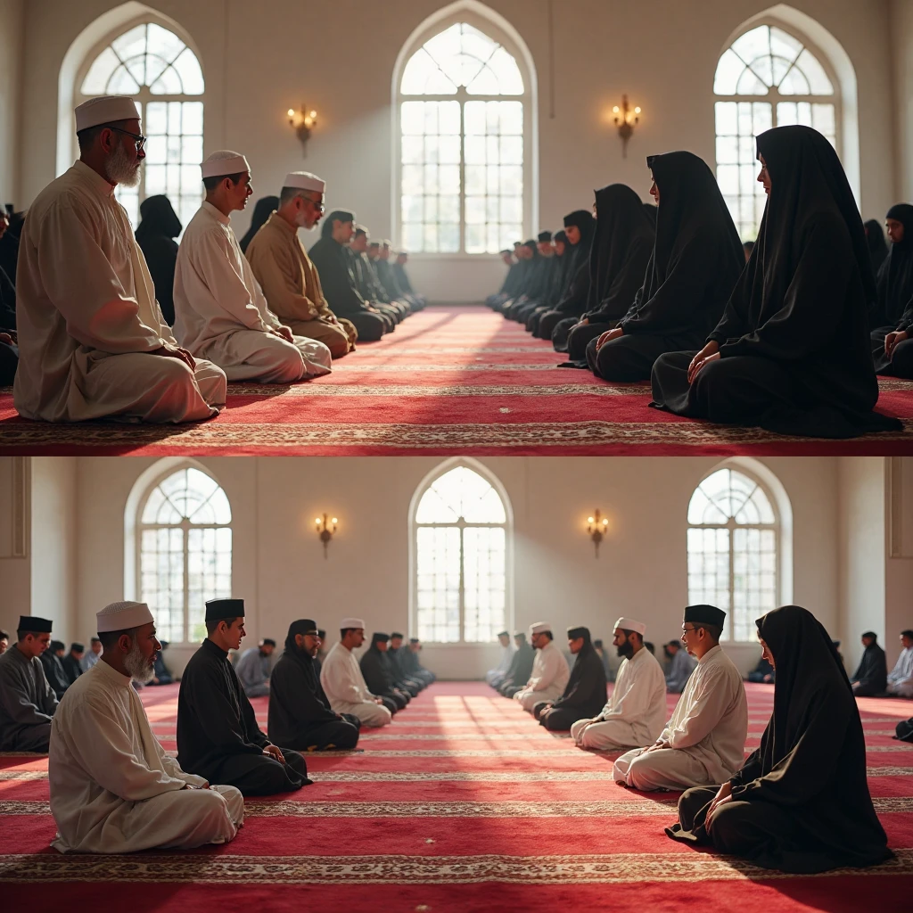 1930s, monochrome photography, Islamic prayer,  32K, Best quality, Masterpiece, super detail, High Details,
