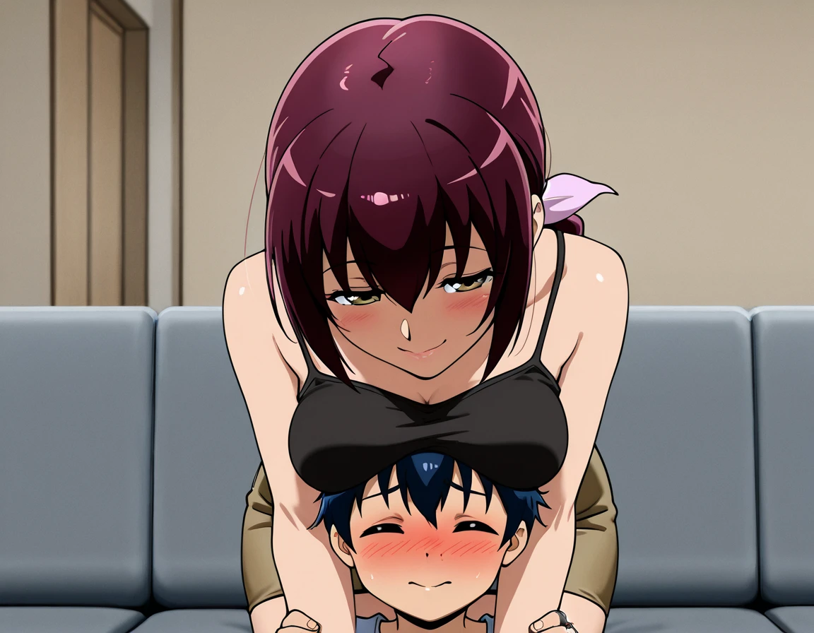 anime screencap, anime coloring, score_9, score_8_up, score_7_up, source_anime, kasuminomura, kasumi nomura, short hair, black hair, glasses, semi-rimless eyewear, brown eyes, school swimsuit, large breasts, cleavage, full-face blush, half-closed eyes, wavy mouth, (sweat:1.3), wet, soaked, open mouth, pussy juice, pussy,shiny skin, indoors, bed, pov, sex, penis, vaginal, lying on side, on side, from above, anus, spread ass, :o, sleeping, blush, hand on thigh, 